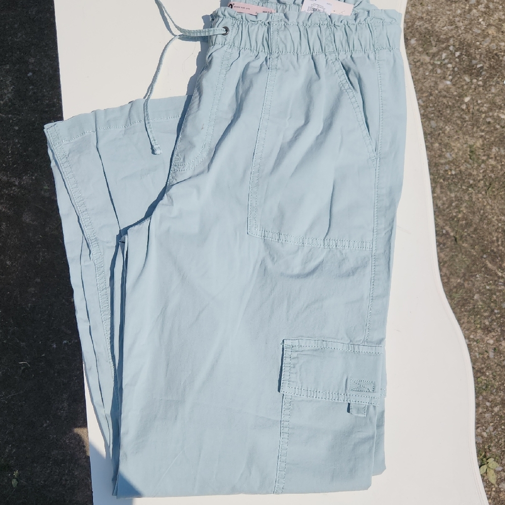 SO Sky Blue High Rise Cargo Pants